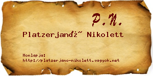 Platzerjanó Nikolett névjegykártya